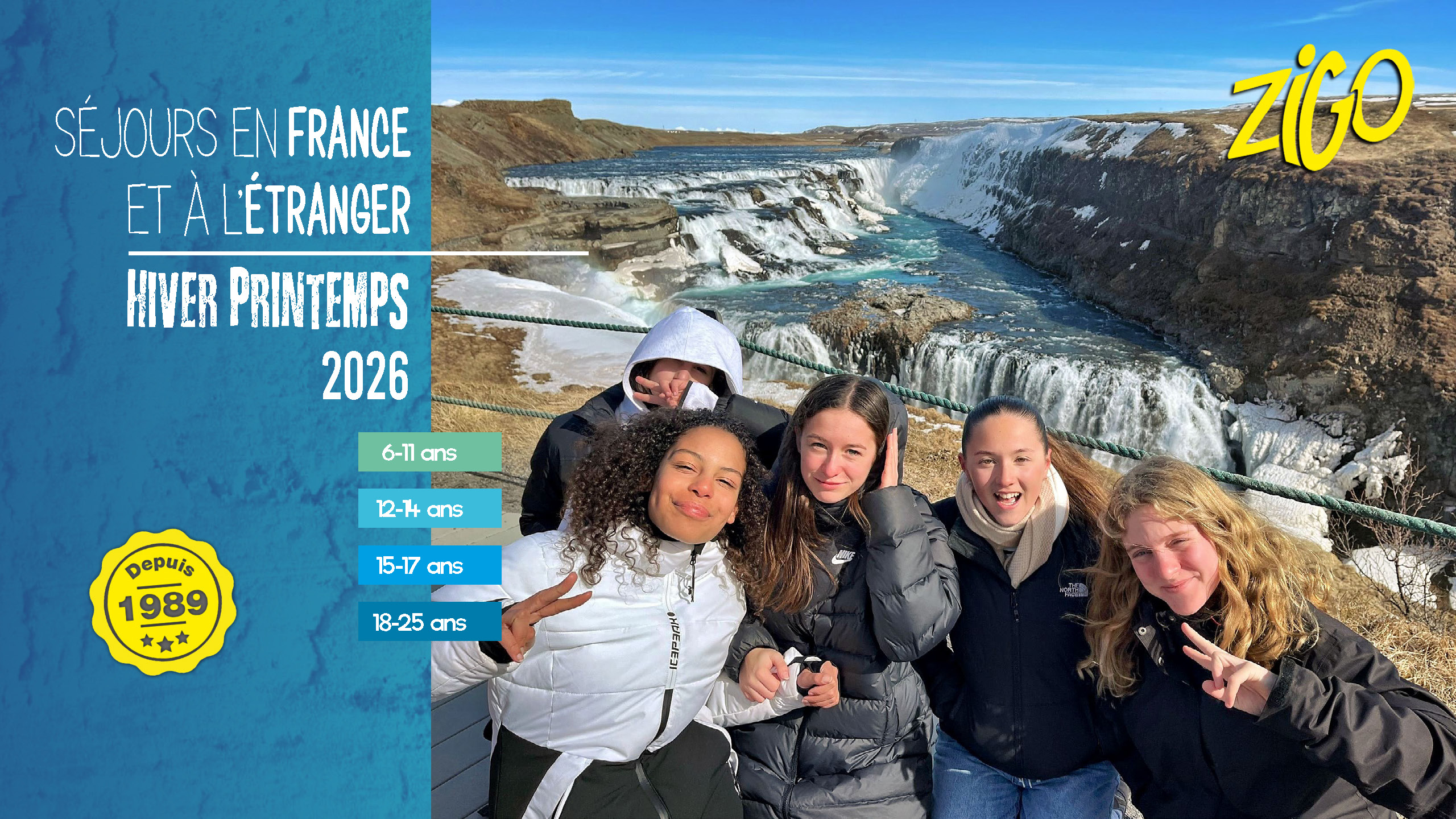 couverture brochure Zigo - colonie de vacances hiver printemps 2026
