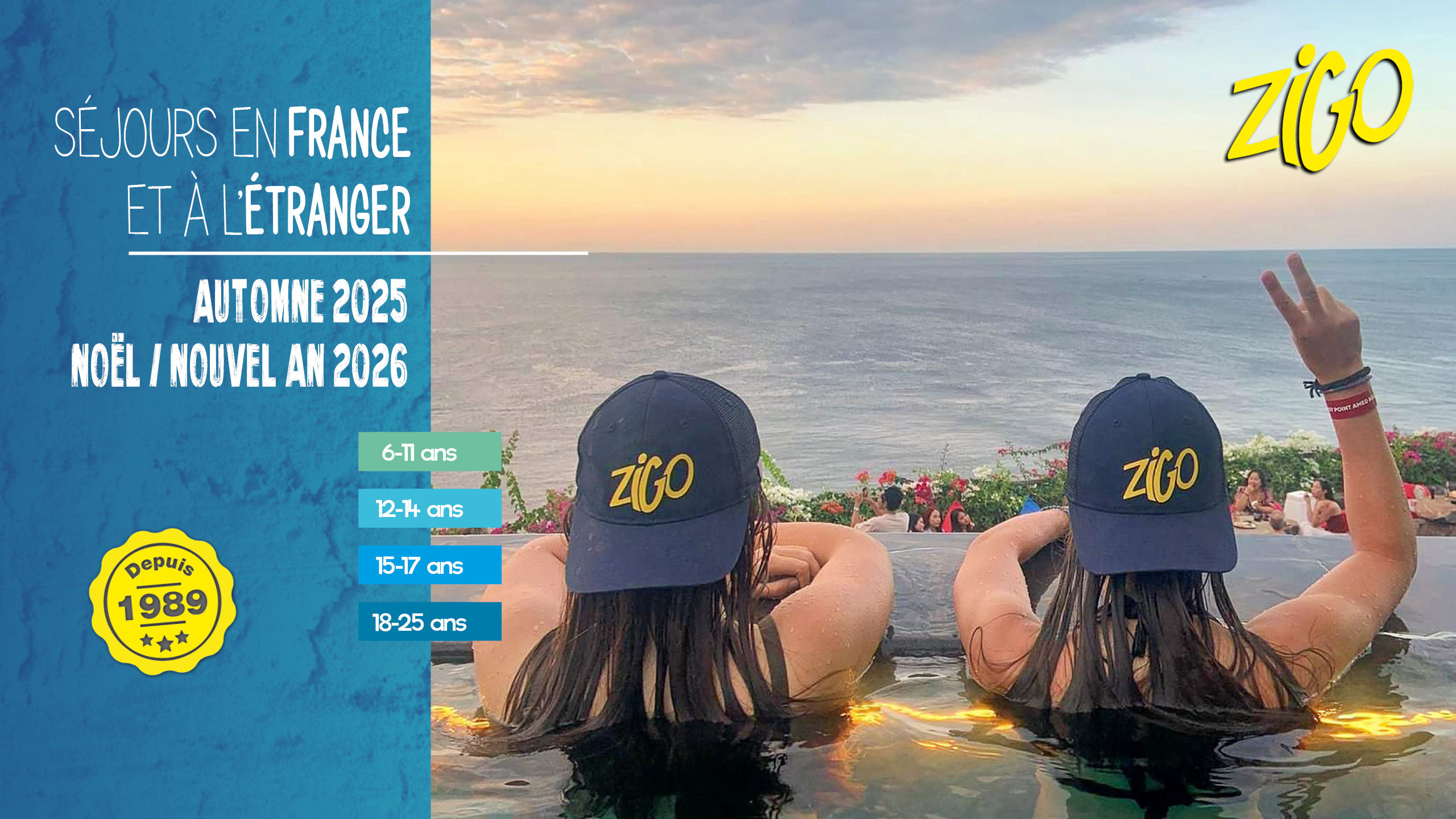 couverture brochure Zigo - colonie de vacances Automne Noel 2025