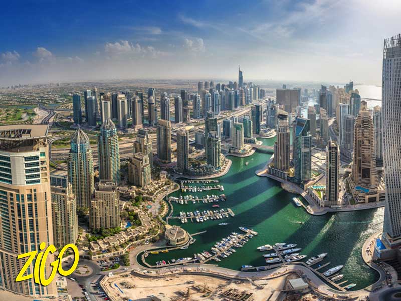 vue d'ensemble sur les immenses buildings