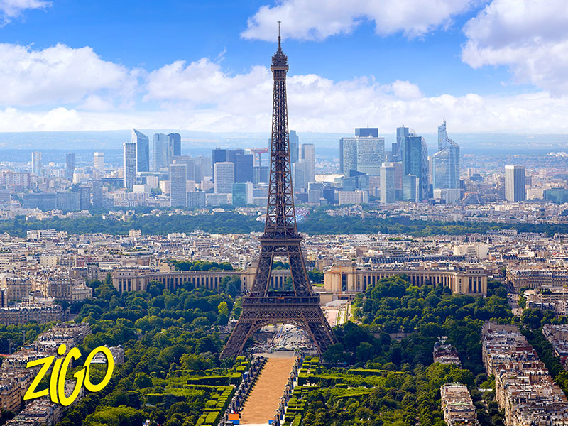 Vue aérienne sur la tour Effel